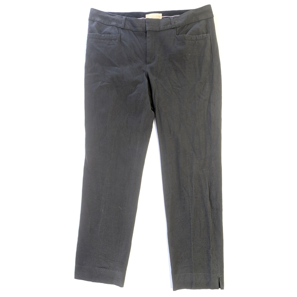 Banana Republic Martin Fit Gray Dress Pants Womens 12 Straight Leg Slit Hem